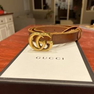 Gucci Leather Belt with Double G Buckle 🤎 Brown Leather 🤎